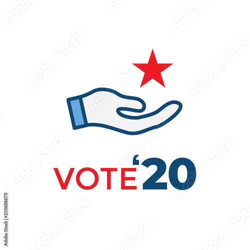 Free Download Voting 2020 Icon with Vote, Government, & Patriotic Symbolism and Colors - GFXLoad