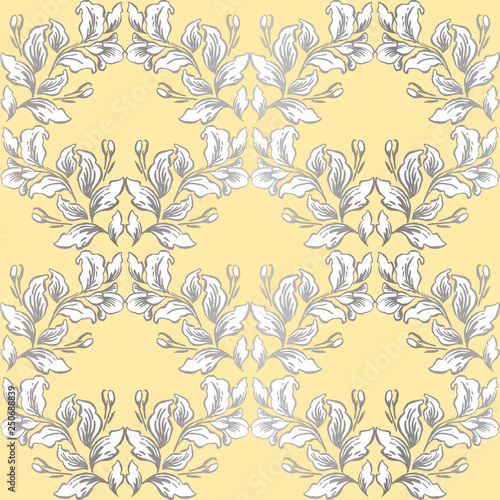 Vintage baroque pattern seamless vector in classic flower graphic style background for backdrop  template  cover page design  fabric textile. Fashionable background modern seamless pattern.Damask. 