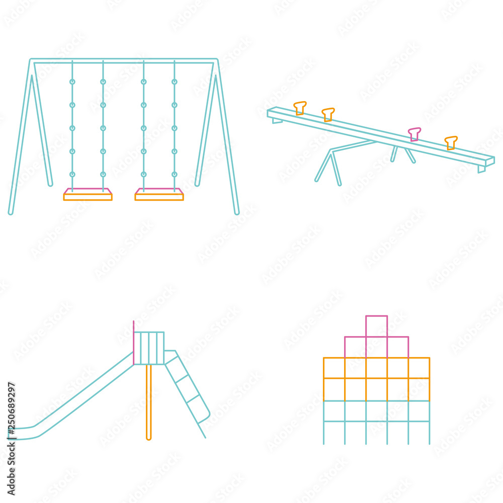 3色イラスト アイコン 公園の遊具 Stock Vector Adobe Stock