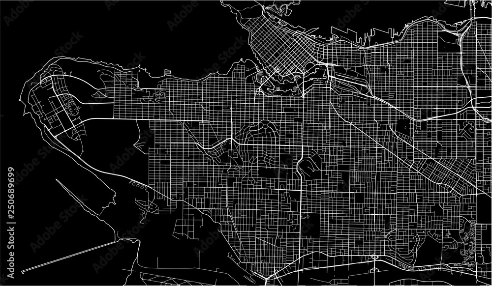 Naklejka premium map of the city of Vancouver , Canada