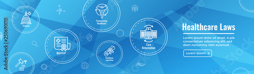 Health Laws and Legal icon set depicting various aspects of the legal system