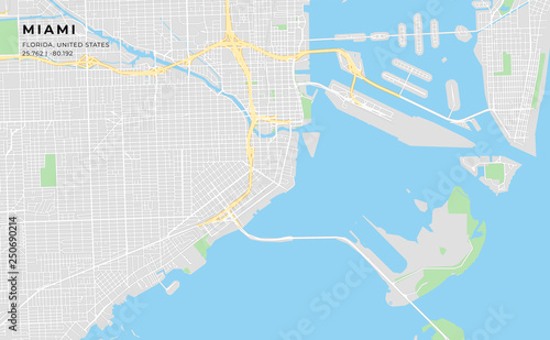 Printable street map of Miami, Florida