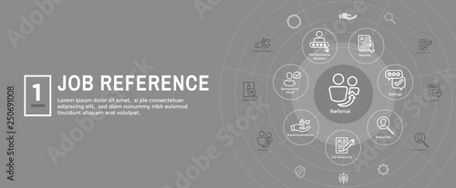 Referral Job Reference Web Header Banner and Icon Set