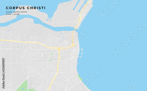 Printable street map of Corpus Christi, Texas