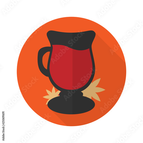A glass of drink Mulled wine. Template. Vector illustration, flat style.