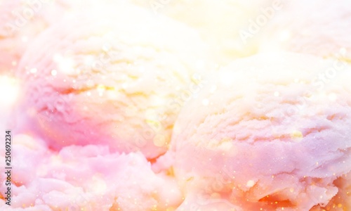 Ice cream vanilla dessert scoops delicious close-up isolated