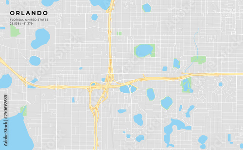 Printable street map of Orlando, Florida