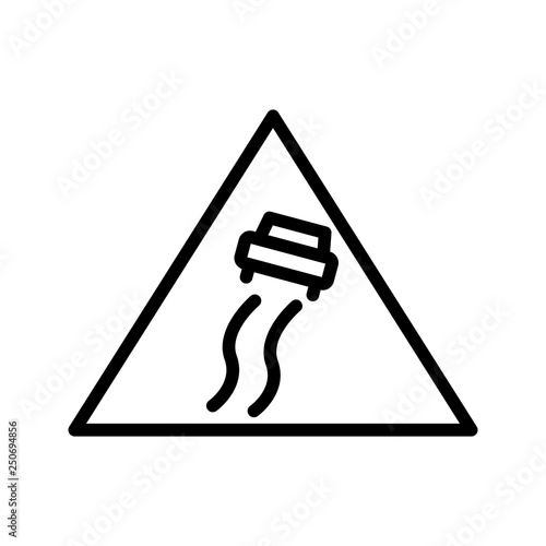 Vector Slippery Road Sign Icon