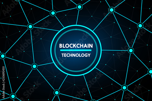 Blockchain abstract technology vector background design for future business .