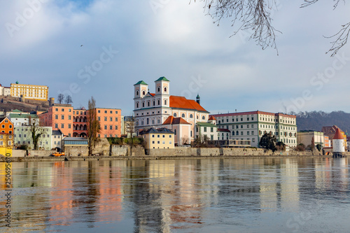 skyline of Passau with cathedral
