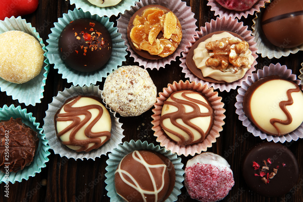 a lot of variety chocolate pralines, belgian confectionery gourmet chocolate a lot of variety chocolate pralines, belgian confectionery gourmet chocolate