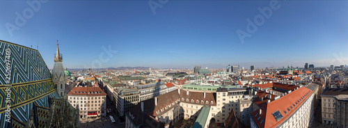 Canvas Print panoramic view to skyline of Vienna