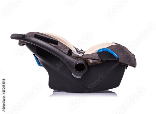 Fotografie Baby car seat isolated on white background