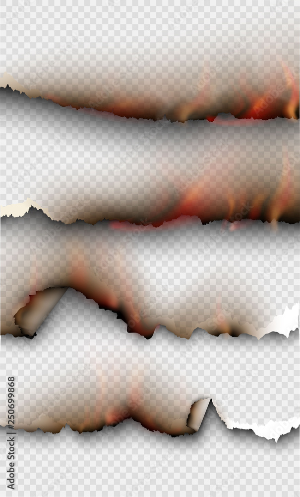 transparent design burning templates torn paper