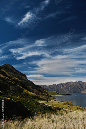 New Zealand South Island Lake and Mountains Portrait