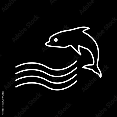 Vector Swimming Dolphin Icon