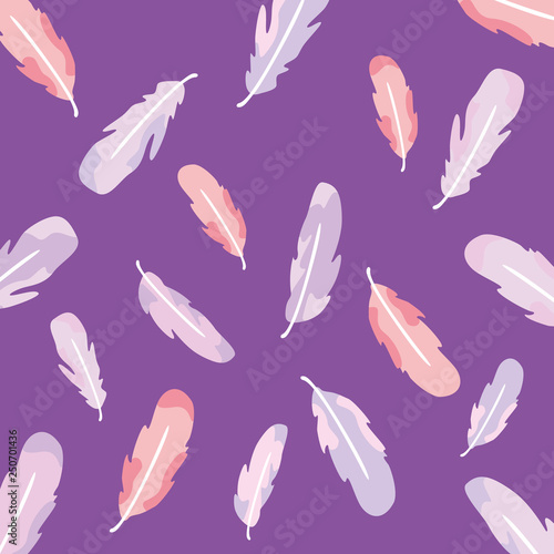 Feathers Purple Pattern-Vector