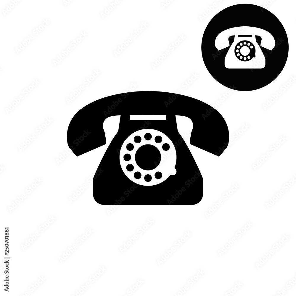 telephone  - white vector icon
