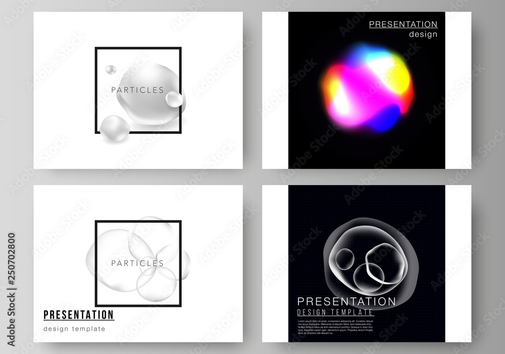 Fototapeta premium The vector layout of the presentation slides design business templates. SPA and healthcare design, sci-fi technology background. Abstract futuristic or medical consept backgrounds to choose from