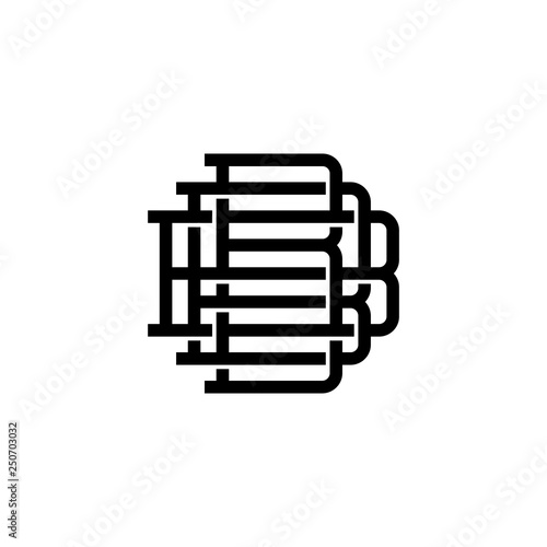 triple b monogram bbb letter hipster lettermark logo for branding or t shirt design photo