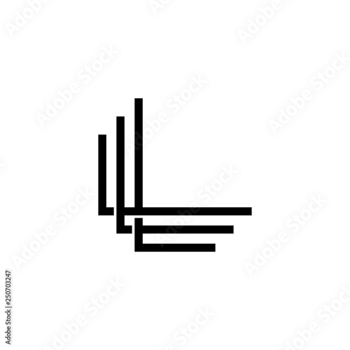 triple L monogram LLL letter hipster lettermark logo for branding or t shirt design photo
