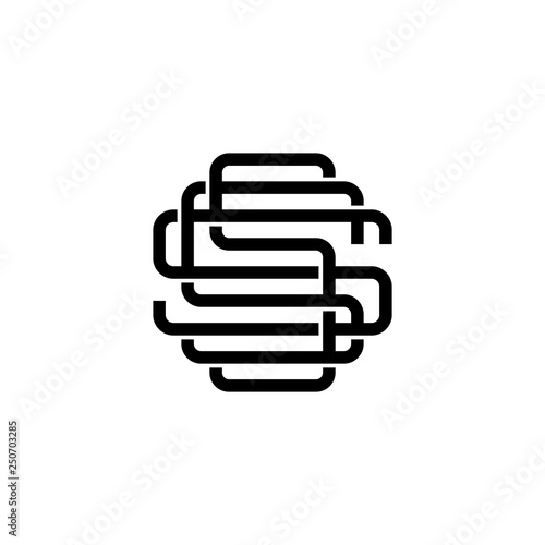triple s monogram sss letter hipster lettermark logo for branding or t shirt design