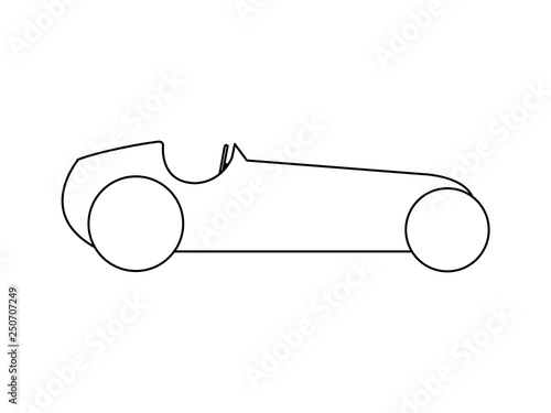 Classic car outline side view icon illustration vector