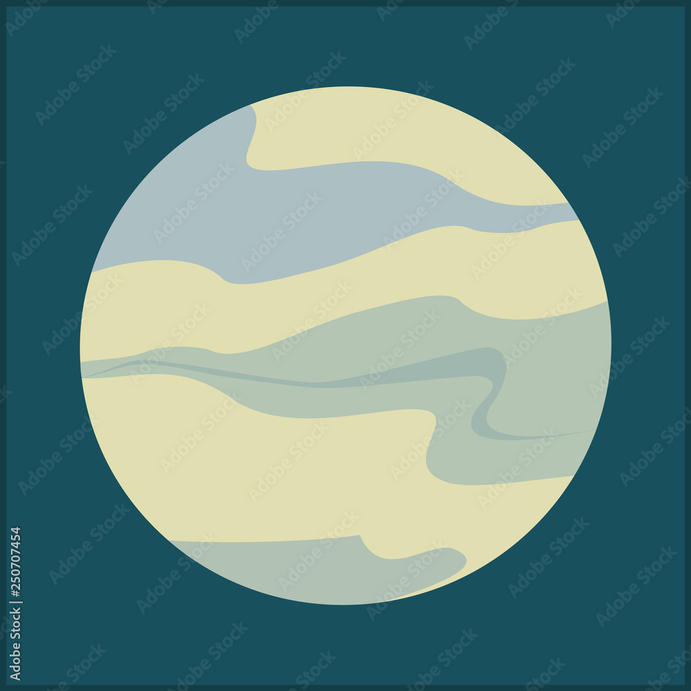 Full moon vector illustration. Planet and sky hand drawn vector ...
