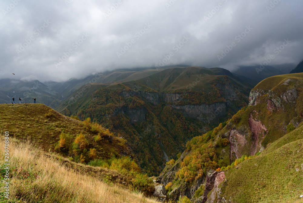 Mountain landscape near Gudauri from Georgia-Russia Friendship Monument, Georgia