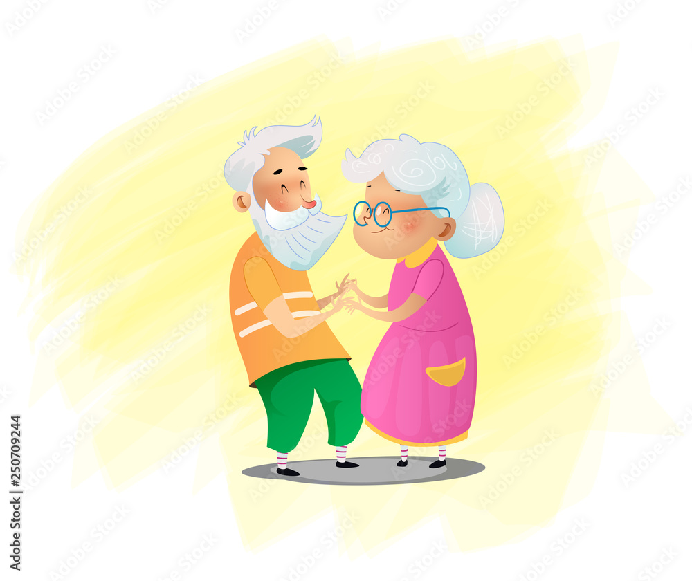 Romantic couple grandparents are standing next to each other Romantic couple grandparents are standing next to each other