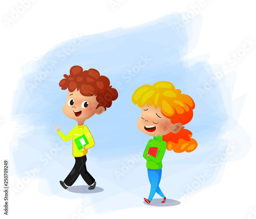 Vector Illustration Of School Children