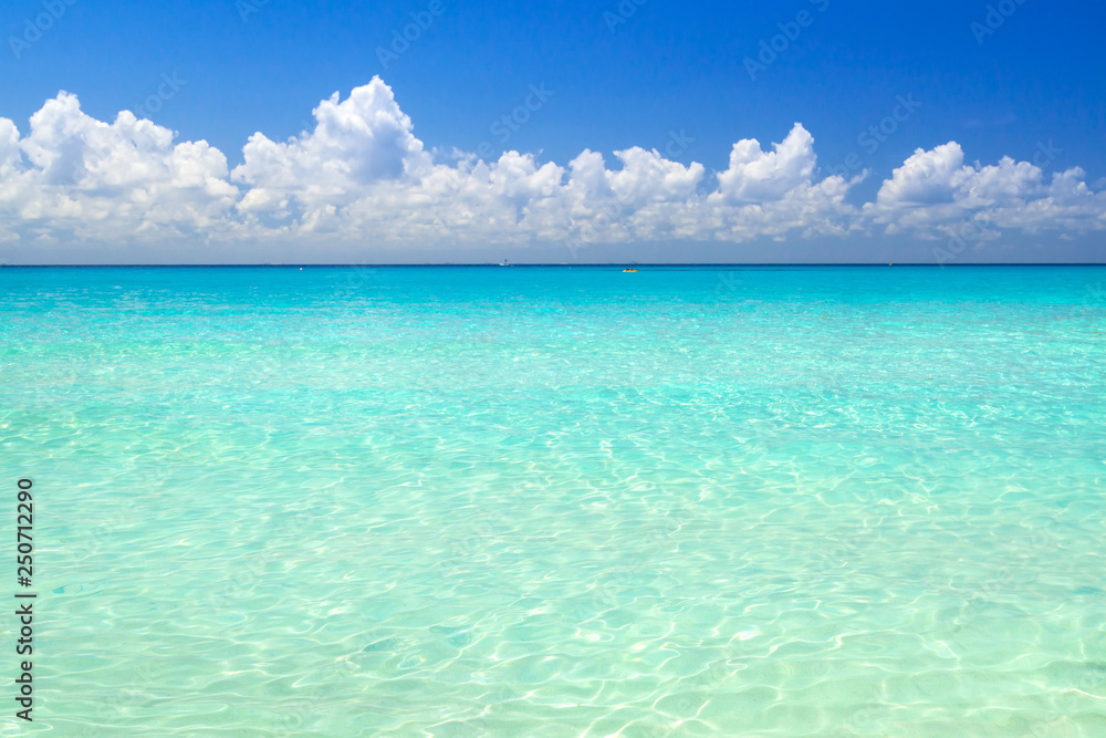 Amazing water of Caribbean Sea in Mexico