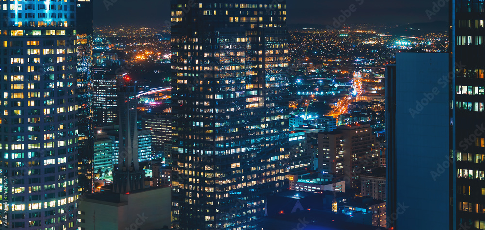 View of Downtown Los Angeles, CA buildings - obrazy, fototapety, plakaty 