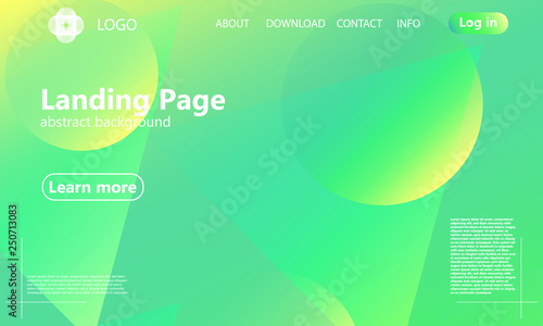 Website landing page. Geometric background.