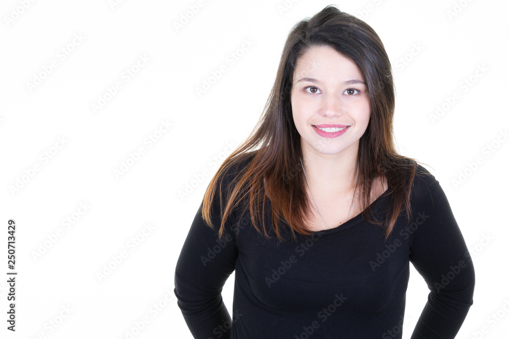 Young brunette attractive woman studio portrait Young brunette attractive woman studio portrait