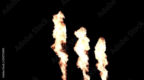 Three Fire Throwers Slow Motion