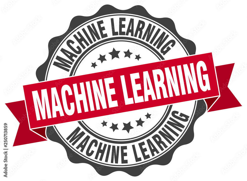 Obraz premium machine learning stamp. sign. seal