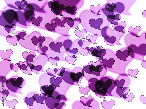 Wallpaper Mural lilac hearts bokeh on white background Torontodigital.ca