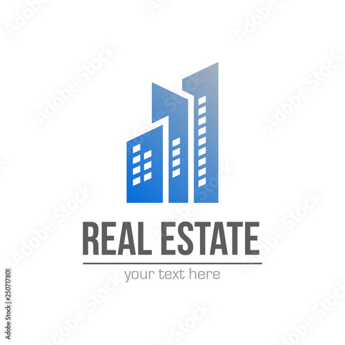 Logo template real estate. Clean, modern and elegant style design