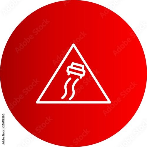 Vector Slippery Road Sign Icon