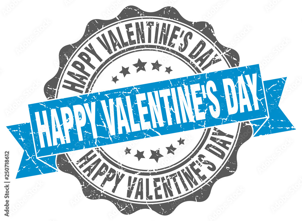 Obraz premium happy Valentine's day stamp. sign. seal