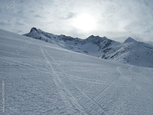 winter skitouring adventure in granastpitzgruppe mountains in austrian alps