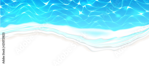 Vector seaside beach azure waves on coast