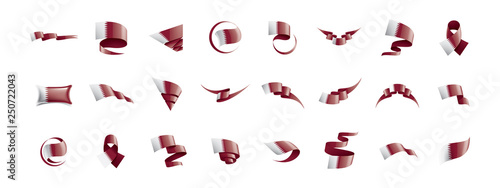 Qatar flag, vector illustration on a white background