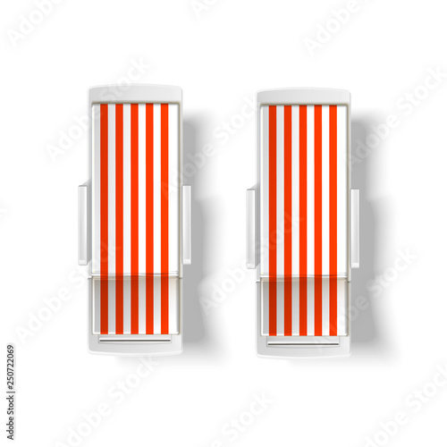 Vector beach, pool lounger top view mockup