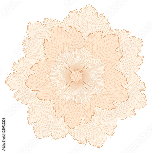 Guilloche pattern, watermark, rosette (line elements) for money design, voucher, currency, gift certificate, coupon, banknote, diploma, check, note