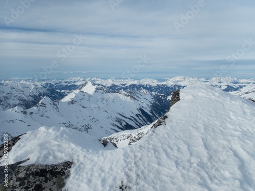 winter skitouring adventure in granastpitzgruppe mountains in austrian alps © luciezr