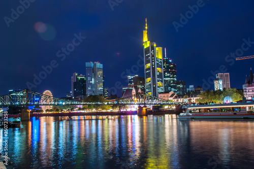 Frankfurt night cityscape - Germany photographed in Frankfurt am Main  Germany. Picture made in 2009