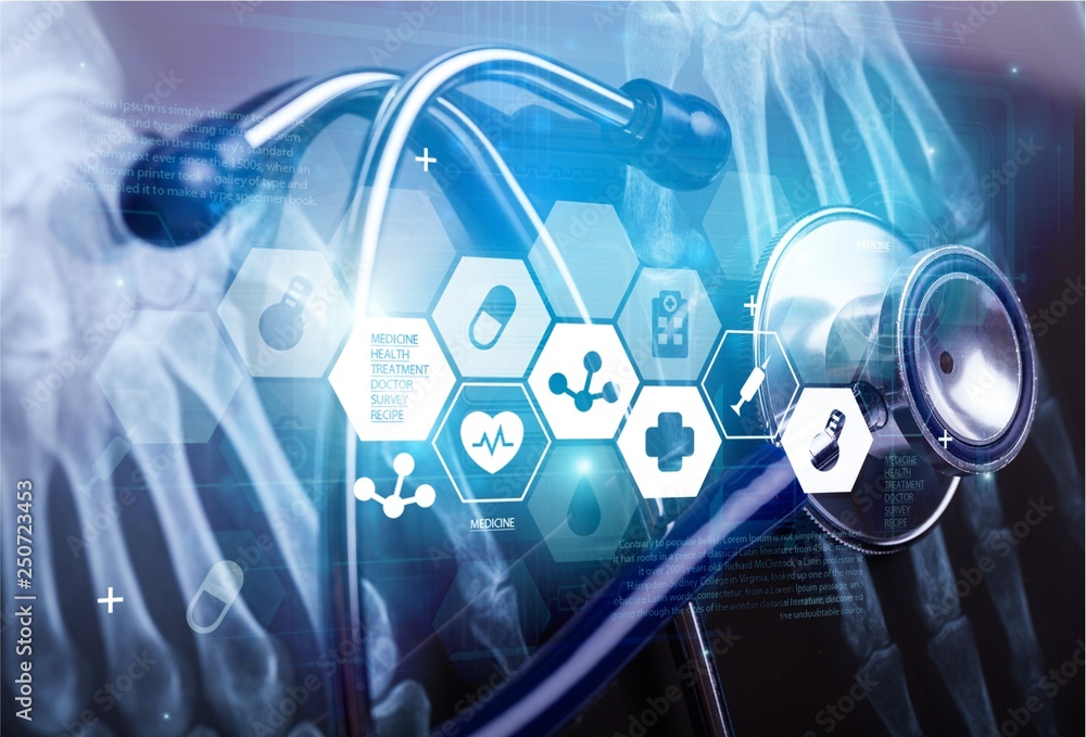 Stethoscope & xray. Stethoscope & xray.