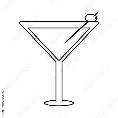 Cocktail glass cup black and white